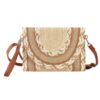 Multi-Pattern Faux Straw Clutch & Crossbody Bag