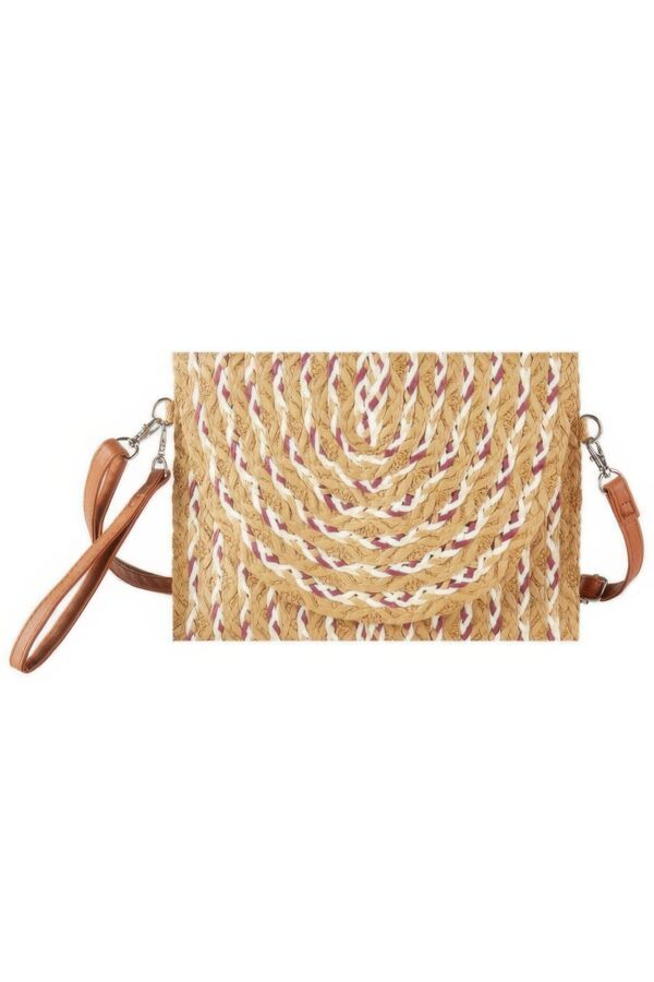 Multi-Color Straw Clutch & Crossbody Bag – Woven Paper