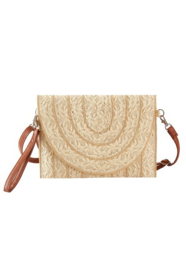 Stitched Straw Clutch & Convertible Crossbody Bag