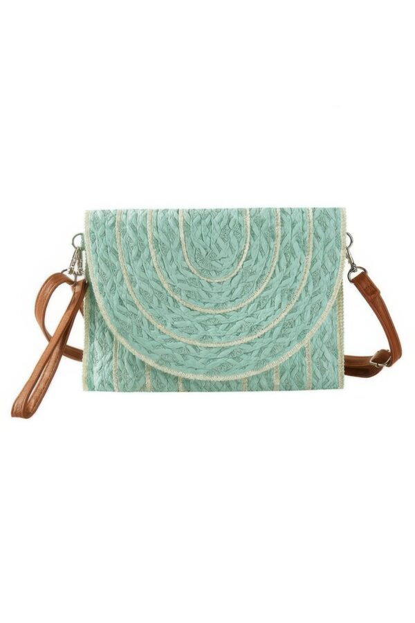 Stitched Straw Clutch & Convertible Crossbody Bag