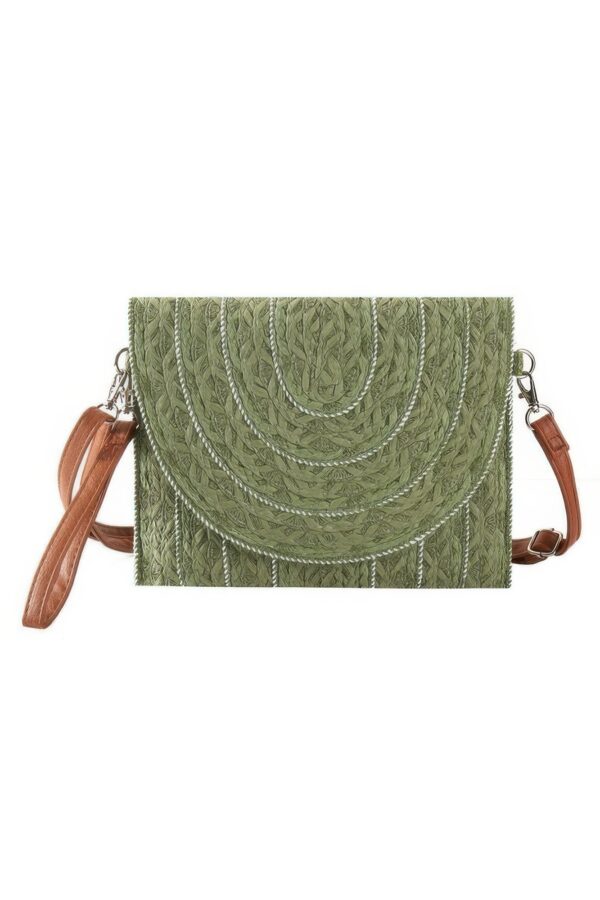 Stitched Straw Clutch & Convertible Crossbody Bag