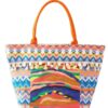 Boho Pom Pom Fringe Tote – Printed Beach Bag