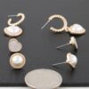 Pearl Heart Earrings Set – Vintage Drop & Studs