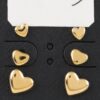 Triple Heart Stud Earring Set – 3-Pair Mix