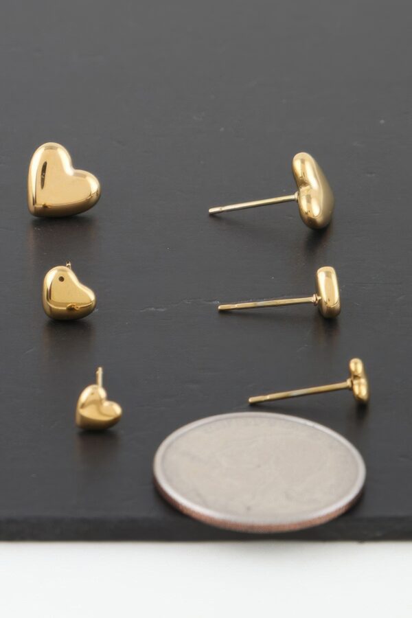 Triple Heart Stud Earring Set – 3-Pair Mix