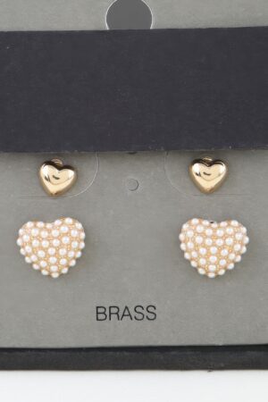 Twin Hearts Petite Stud Earrings – Polished Heart Pair