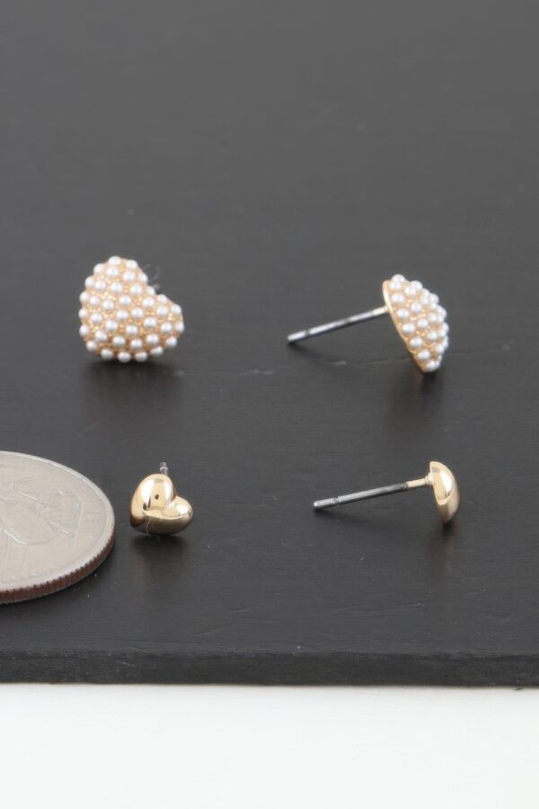 Twin Hearts Petite Stud Earrings – Polished Heart Pair