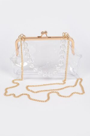 Clear PVC Clutch with Vintage Gold Clasp