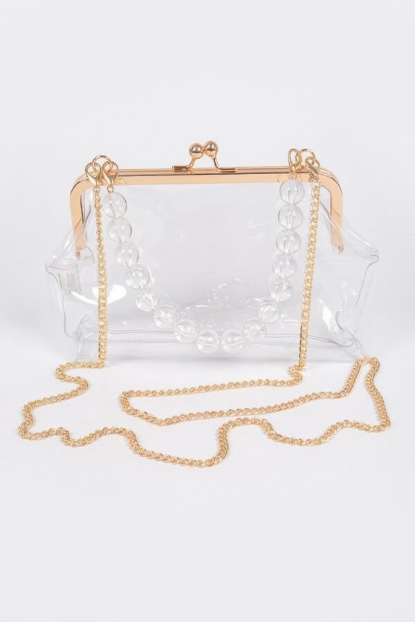 Clear PVC Clutch with Vintage Gold Clasp