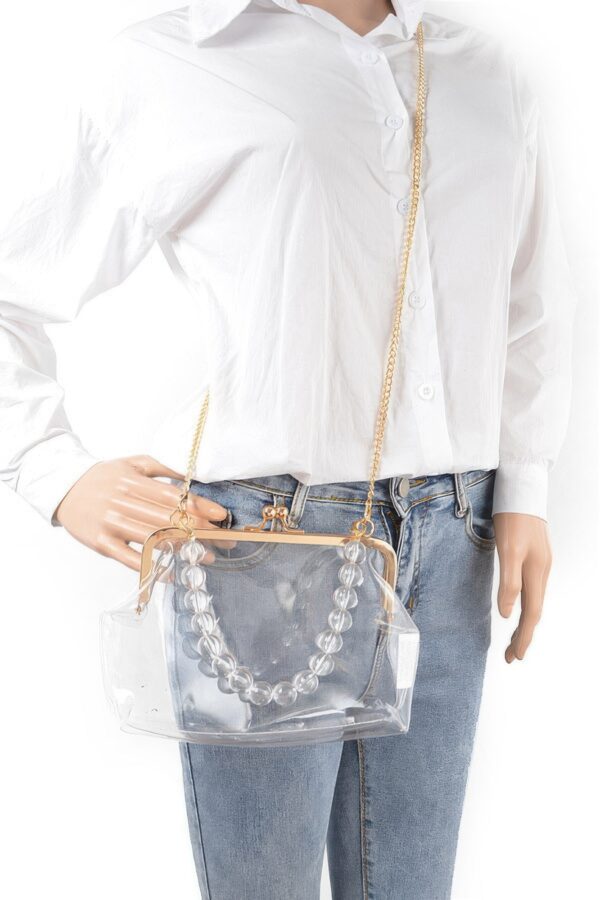 Clear PVC Clutch with Vintage Gold Clasp