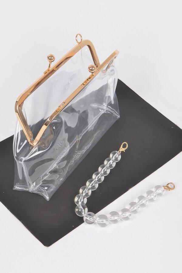 Clear PVC Clutch with Vintage Gold Clasp