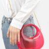 Transparent Acrylic Clutch with Gold-Chain Strap