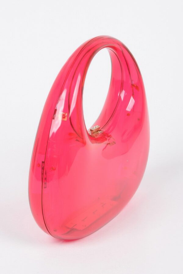 Transparent Acrylic Clutch with Gold-Chain Strap