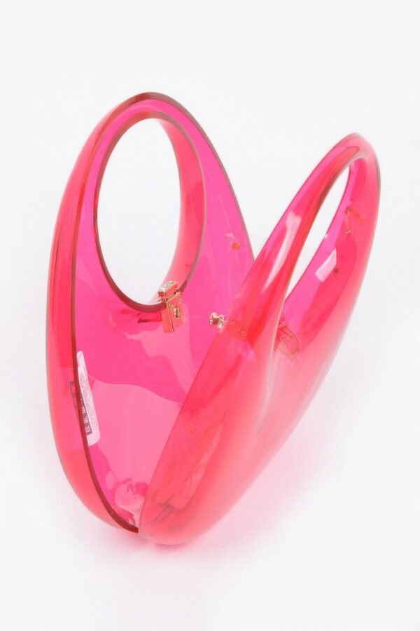 Transparent Acrylic Clutch with Gold-Chain Strap