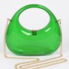 Transparent Acrylic Clutch with Gold-Chain Strap