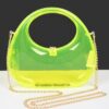 Transparent Acrylic Clutch with Gold-Chain Strap