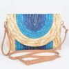 Faux Straw Envelope Clutch – Colorful Woven Design