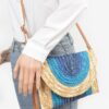 Faux Straw Envelope Clutch – Colorful Woven Design
