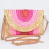 Faux Straw Envelope Clutch – Colorful Woven Design