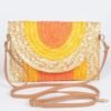 Faux Straw Envelope Clutch – Colorful Woven Design