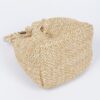 Faux Straw Bucket Bag with Stone Handle