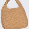Faux Straw Hobo Bag – Relaxed Shoulder Silhouette, Neutral