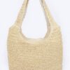 Faux Straw Hobo Bag – Relaxed Shoulder Silhouette, Neutral
