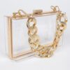 Clear Acrylic Hard Case with Stoned Chain Strap