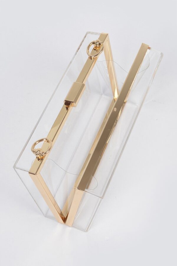 Clear Acrylic Hard Case with Stoned Chain Strap