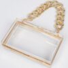 Clear Acrylic Hard Case with Stoned Chain Strap
