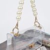 Pearl-Accent Transparent Crossbody with Clear Chain