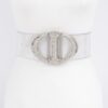 Transparent PVC Belt with Rhinestone Metal Buckle – Plus Size