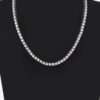Layered Rhinestone Chain Necklace – Silver-Tone 19.5″