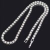 Layered Rhinestone Chain Necklace – Silver-Tone 19.5″