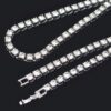 Layered Rhinestone Chain Necklace – Silver-Tone 19.5″