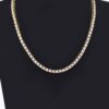 Layered Rhinestone Chain Necklace – Silver-Tone 19.5″