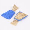 Faux Straw Drop Earrings with Rhinestone Accent