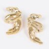 Gold-Plated Leaf Drop Earrings – Elongated Silhouette