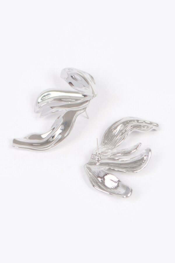 Gold-Plated Leaf Drop Earrings – Elongated Silhouette