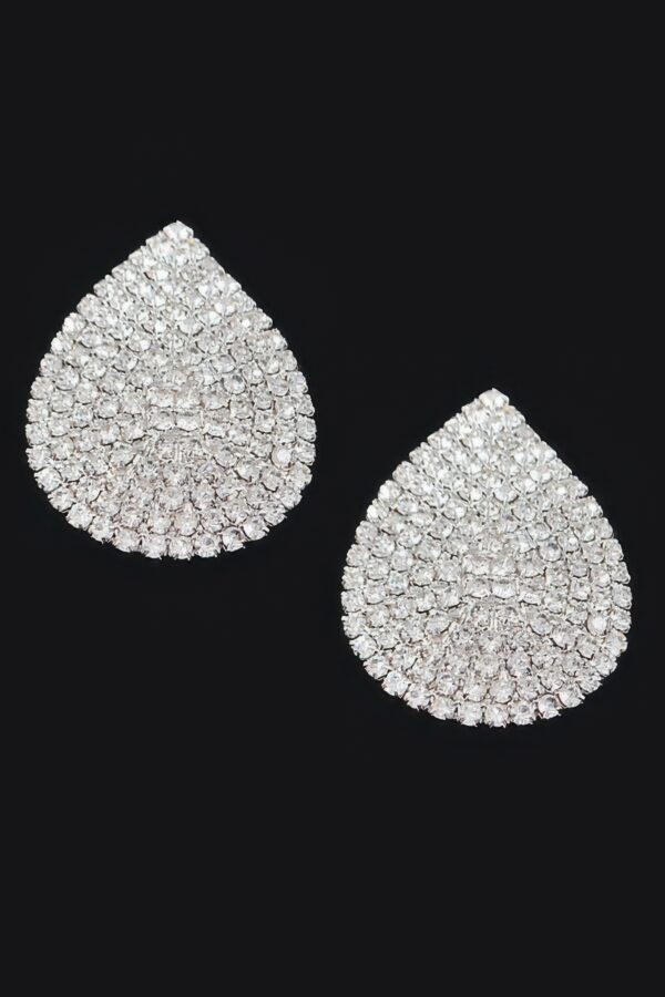 Rhinestone Stud Earrings – Gold-Tone Radiant Duo
