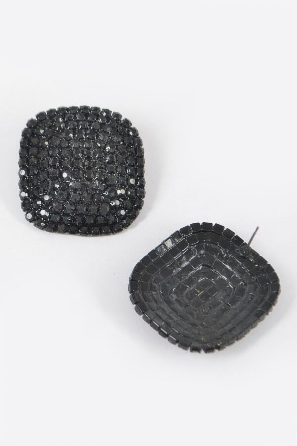 Gold-Tone Rhinestone Stud Earrings – Sparkling Round