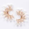 Gold-Tone Pearl & Rhinestone Drop Earrings