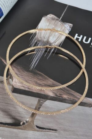 Rhinestone Hoop Earrings – Double-Layer 12cm