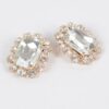 Oversized Faceted Stone Stud Earrings