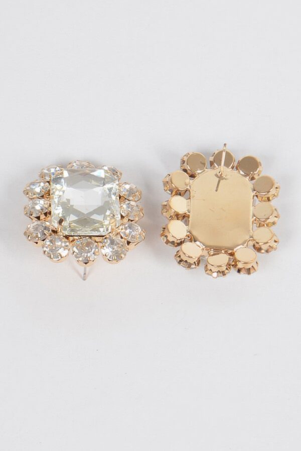 Oversized Faceted Stone Stud Earrings