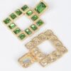 Gold-Tone Multi Square Gemstone Earrings