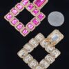 Gold-Tone Multi Square Gemstone Earrings
