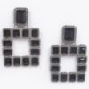 Gold-Tone Multi Square Gemstone Earrings