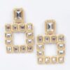Gold-Tone Multi Square Gemstone Earrings