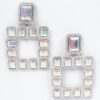 Gold-Tone Multi Square Gemstone Earrings